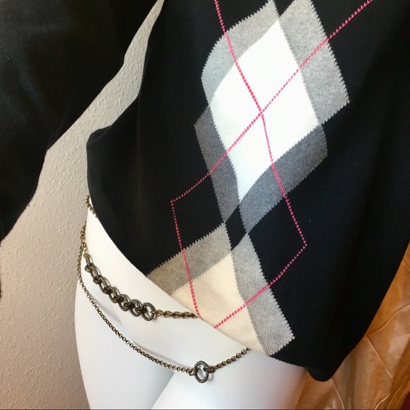 💍 Izod Argyle Sweater Black ~Hot Pink~Grey ~White - Picture 4 of 8